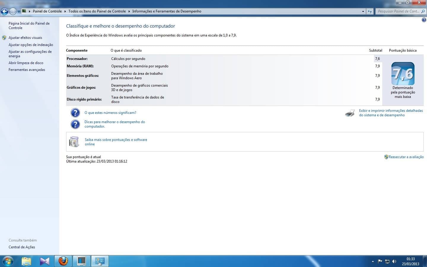 índice de experiência do windows