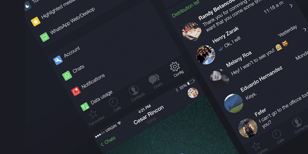Tema escuro do WhatsApp
